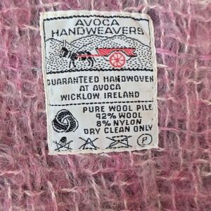 Avoca Handweavers Ireland Shawl/Wrap Small Lap Blanket Pink 92% Wool Nylon Blend